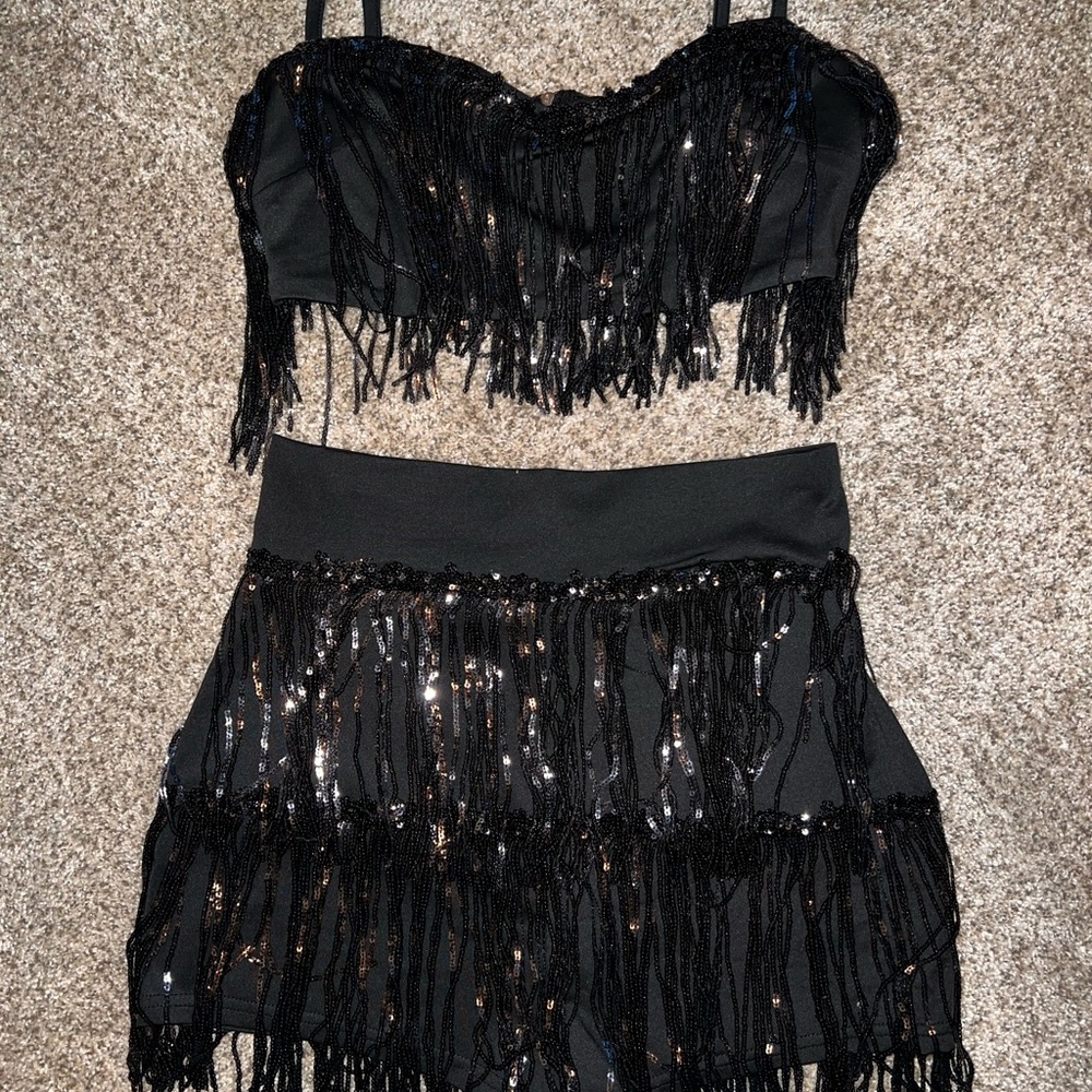 SHEIN Sequin two piece set